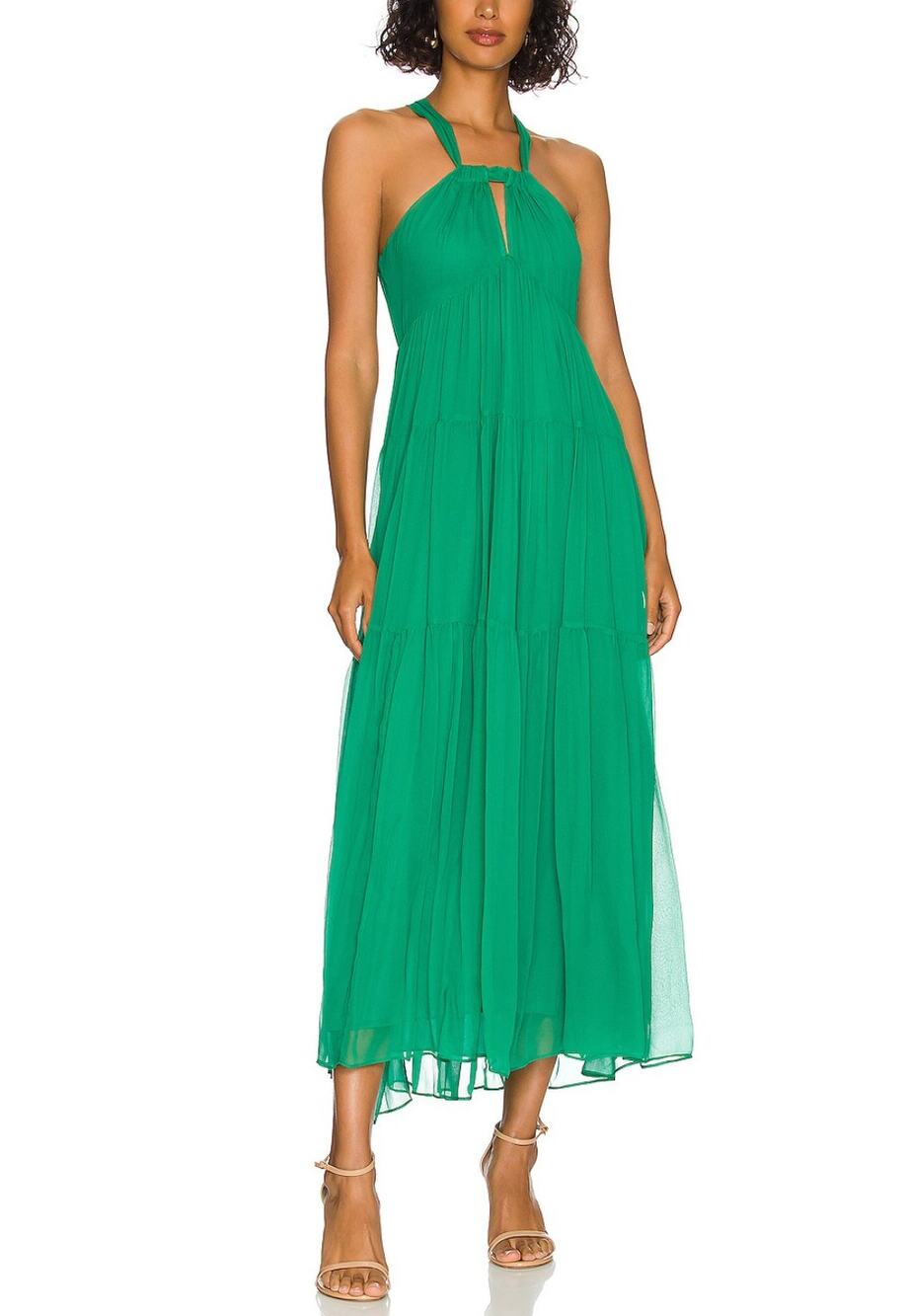 Joie Womens Maxi Dress XS Bosphorus Green Marcy 100% Silk Cut-Out Party $398